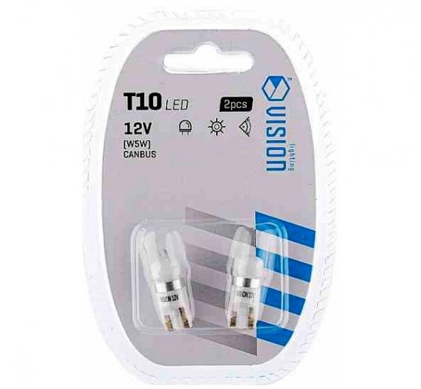 VISION W5W T10 LED 12V 6000K Bulb Style Matt Canbus